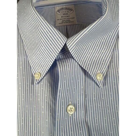 NWOT Brooks Brothers Regent Mens Striped Long Sleeve Button Up Shirt 17 2/3 - Picture 2 of 8